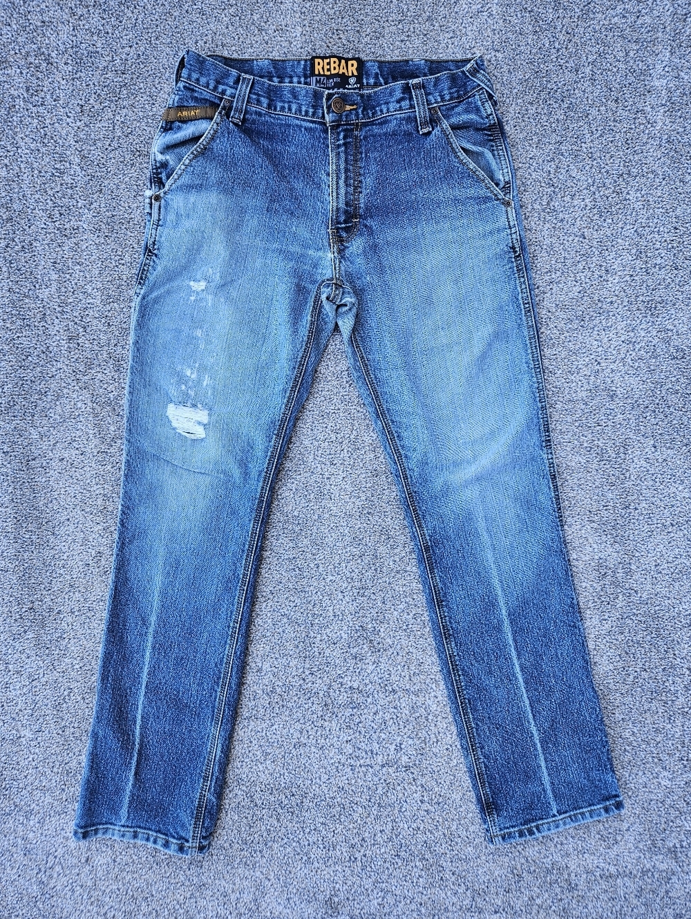 Ariat Rebar M4 Workhorse Low Rise Boot Cut Denim Jeans Western Mens Size 33/34